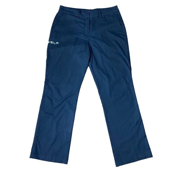 TESLA Logo Employee Pants Officially Branded Black Chino Work Trouser - Picture 1 of 11
